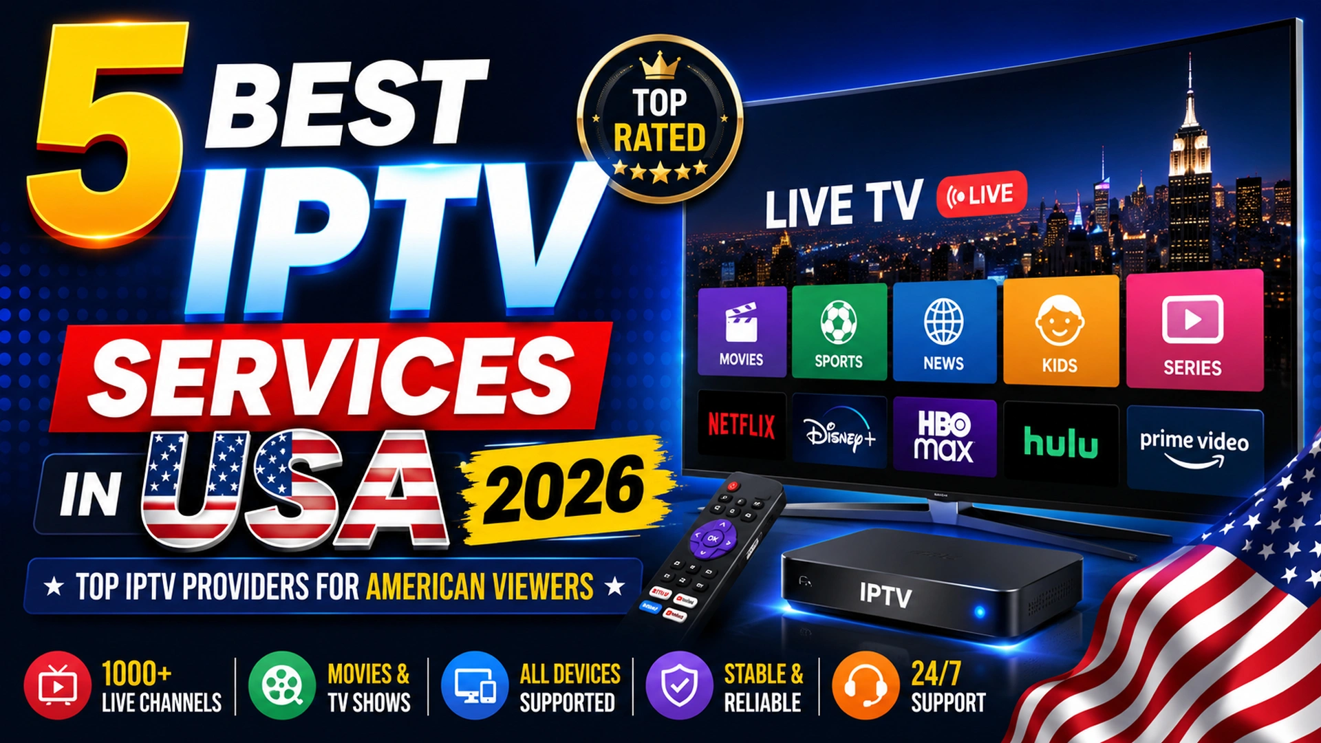 5 Best IPTV Services in USA 2026 – Top Rated IPTV Providers for American Viewers