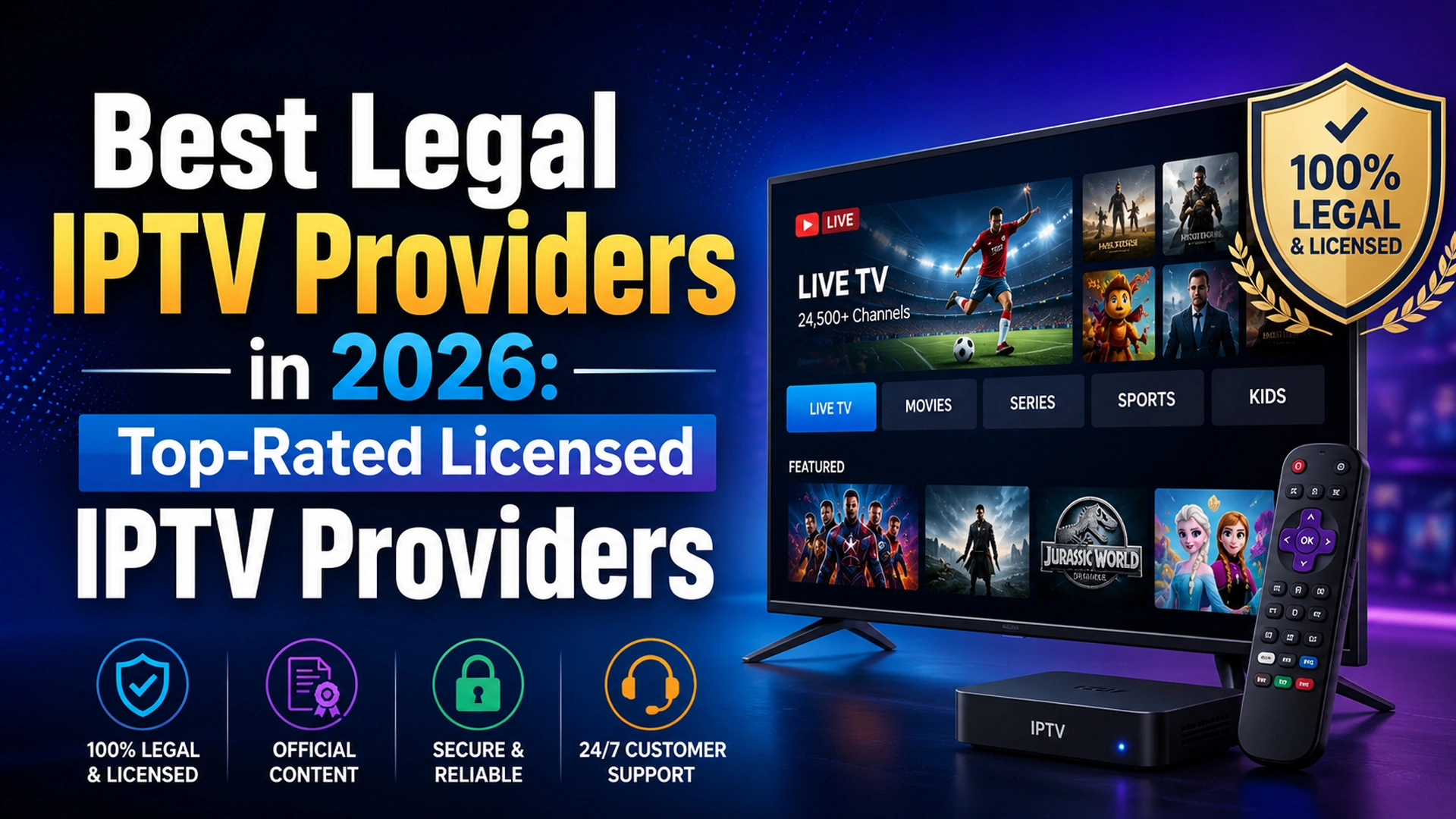 Best Legal IPTV Providers in 2026 - Top-Rated Licensed IPTV Services