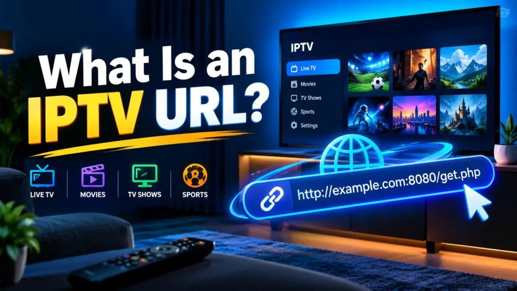 What is an IPTV URL, a web address that loads live TV, movies, TV shows and sports
