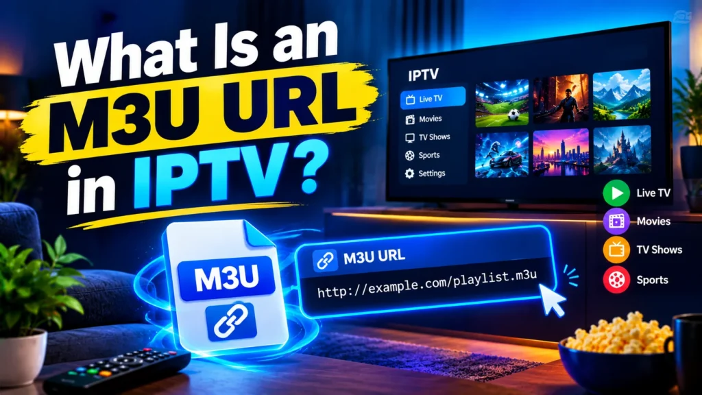 What is an M3U URL in IPTV, a playlist link used to load channels in an IPTV app
